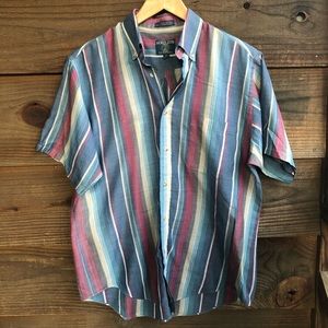 VINTAGE 90s Striped Pastel Western Shortsleeve